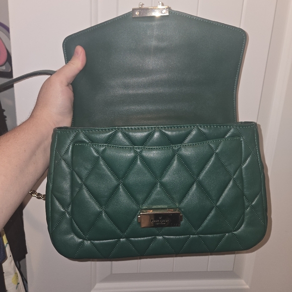 Green Quilted Leather Chain Bag - Picture 2 of 8